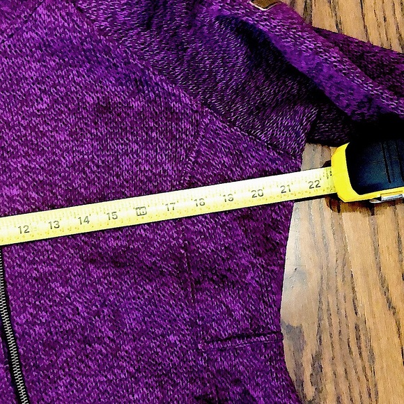 COLUMBIA Womens Raspberry Knit Full Zip Fleece Lined Zip Pockets Hoodie Large - Picture 8 of 15